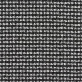 Gebreide stretch mantelstof kleine ruit – lichtgrijs/zwart, 