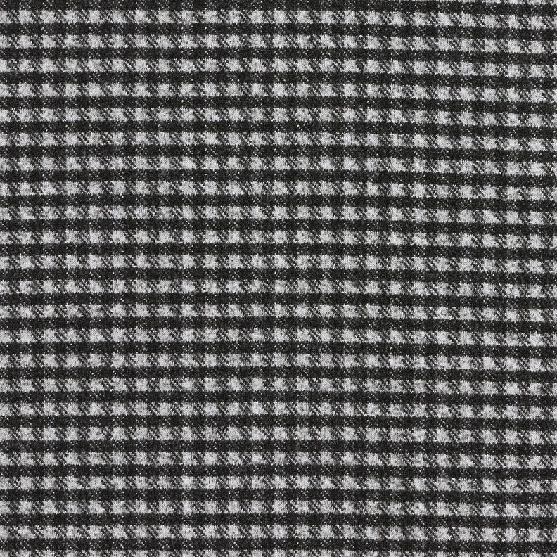 Gebreide stretch mantelstof kleine ruit – lichtgrijs/zwart,  image number 1