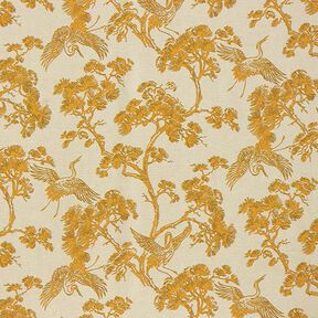 Decostof Canvas Chinese kraanvogel – beige/currygeel, 