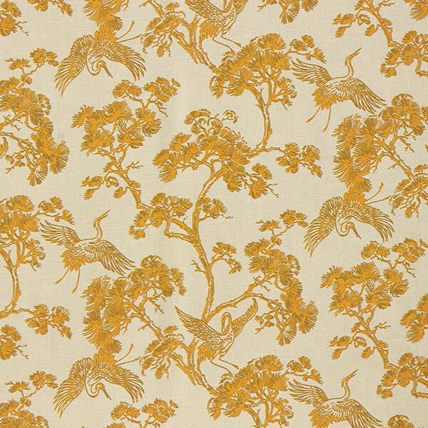 Decostof Canvas Chinese kraanvogel – beige/currygeel,  image number 1