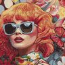 Decostof Gobelin beroemde vrouwen – karmijnrood/lichtbeige,  thumbnail number 5