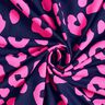 French Terry sommersweat Jeanslook neon luipaardprint – nachtblauw/neon pink,  thumbnail number 3