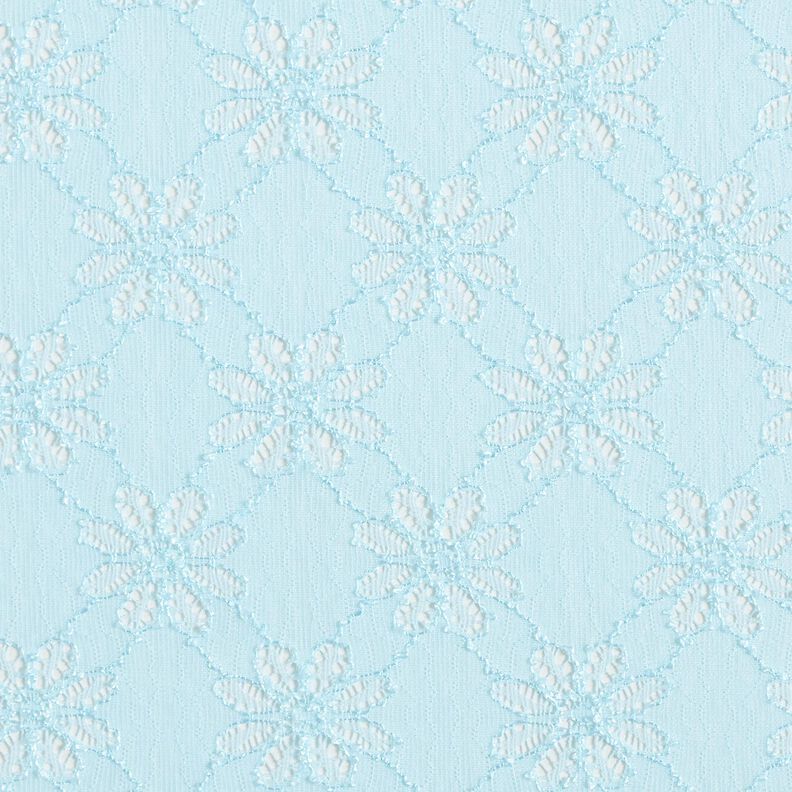 Stretch kant bloemen – ijsblauw,  image number 1