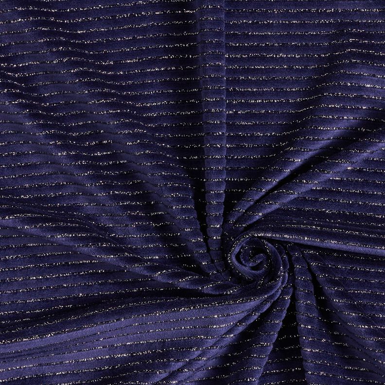 Nicky stof Glitterstrepen – marineblauw/zilver metallic, image number 3