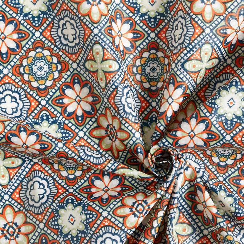 Gecoate katoen artistieke tegels – terracotta/salie,  image number 4