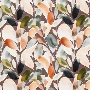 Katoenjersey Digitale print van aquarelbloemen – koper/pistache, 