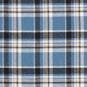 Katoenflanel Ruit – jeansblauw/zwart, 