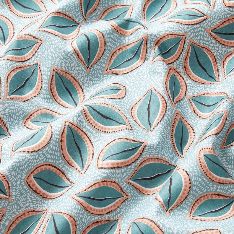 Katoenen stof Cretonne artistieke bladeren – eucalyptus,  image number 2