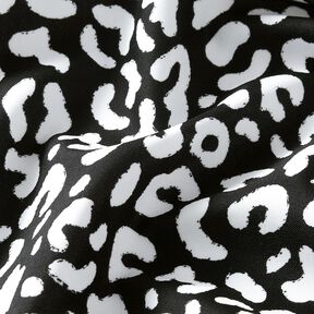 Badpakstof abstracte luipaardvlekken – zwart blauw/wit, 
