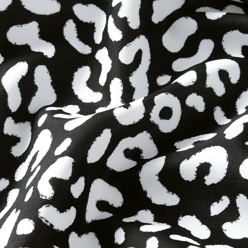 Badpakstof abstracte luipaardvlekken – zwart blauw/wit,  image number 2