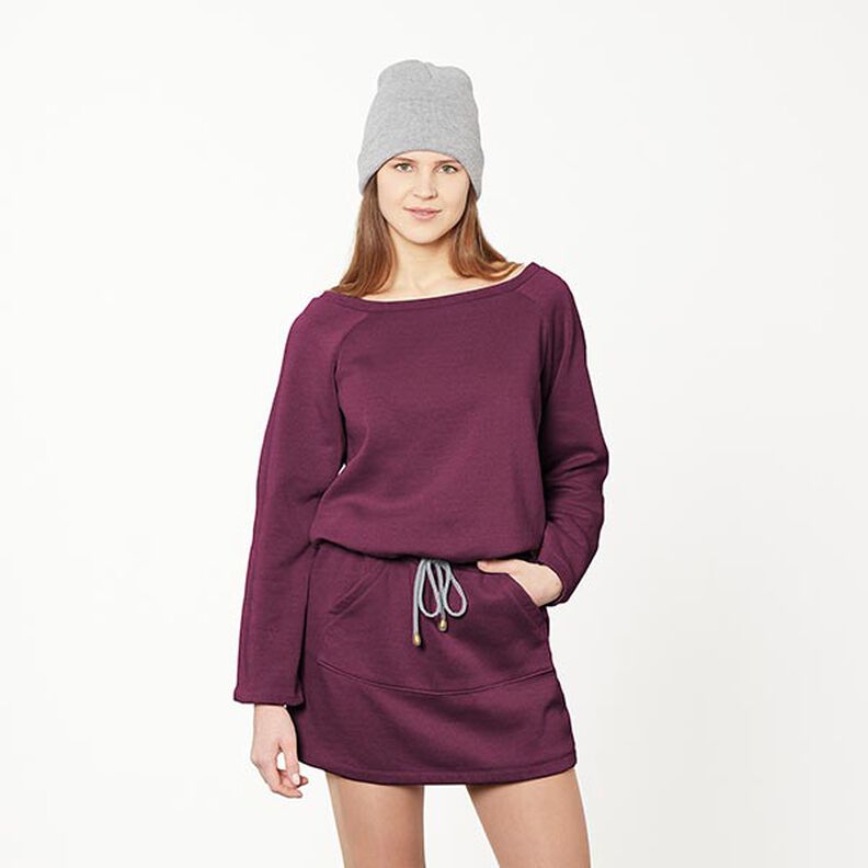 GOTS French Terry sommersweat | Tula – aubergine,  image number 5