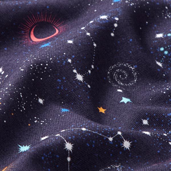 Decostof Half panama Kleurrijk universum – marineblauw,  image number 2