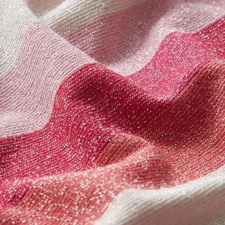 Glitterjersey strepen – pink/koraal, 