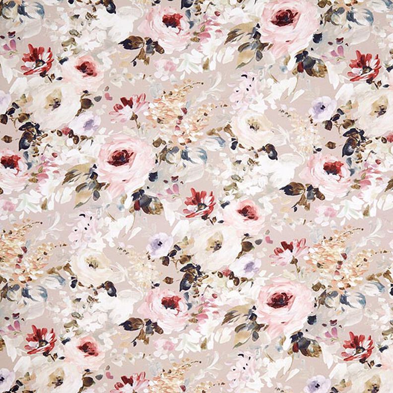 Panama decostof Floris – beige/roze, image number 1