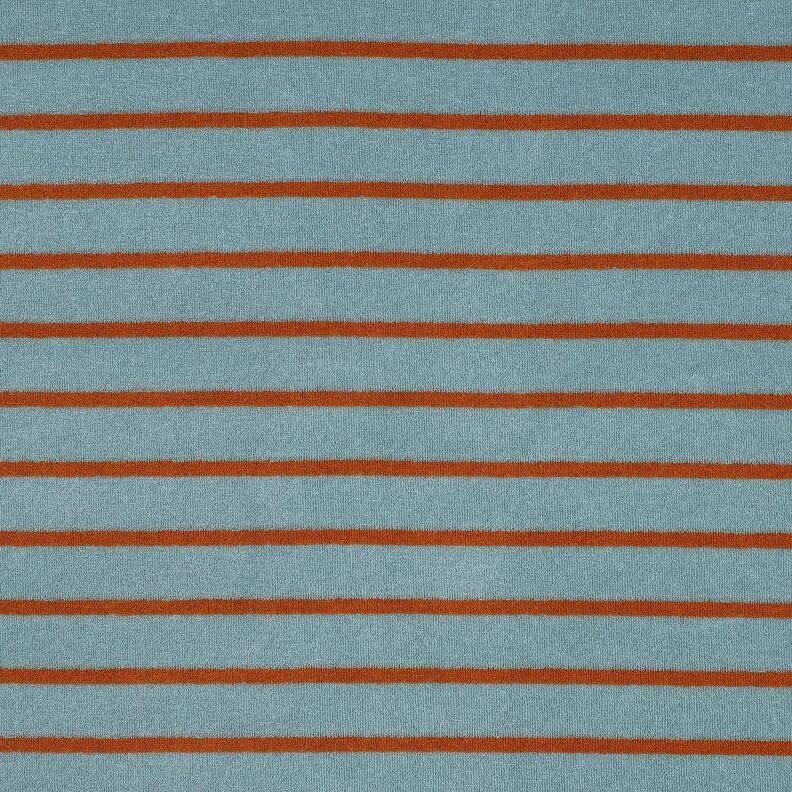 Badstof jersey Strepen | Poppy Fabrics – duifblauw/koper,  image number 1
