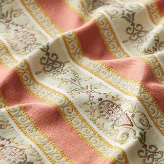 Meubelstof jacquard Biedermeier strepen – creme/oudroze, 
