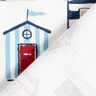 Decostof Half panama Strandhuizen – wit/marineblauw,  thumbnail number 4