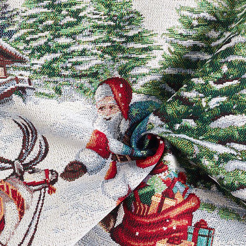 Panel Gobelin Kerstman lurex – ecru, image number 3
