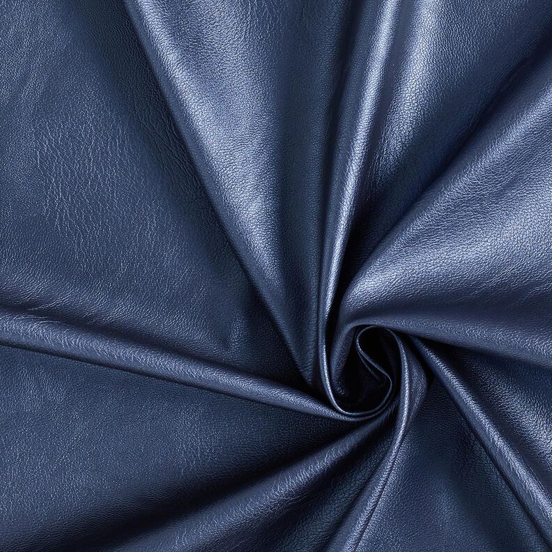 Stretch Imitatieleer Metallic – marineblauw,  image number 1