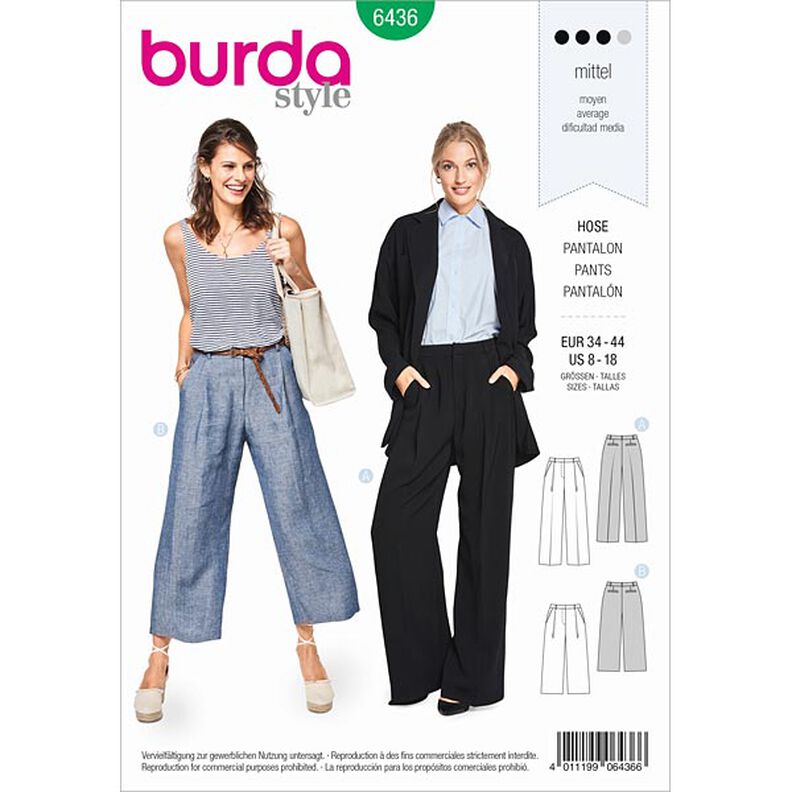 Broek | Culotte, Burda 6436 | 34 - 44,  image number 1