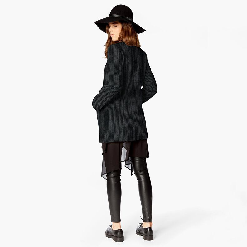 Corduroy met imitatiebont achterkant – zwart,  image number 6