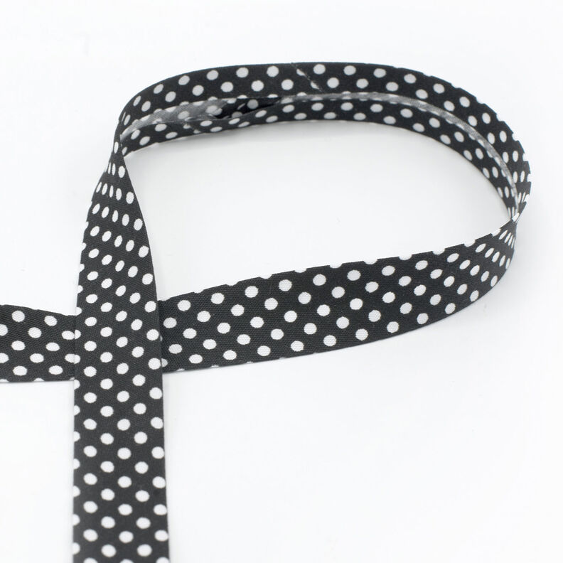 Biasband Stippen [18 mm] – zwart,  image number 1