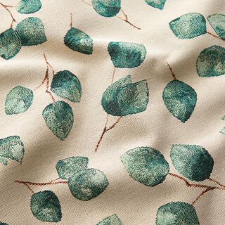 Decostof Gobelin Eucalyptus – lichtbeige/groen, 