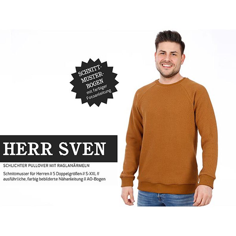 HERR SVEN - eenvoudige trui met raglanmouwen, Studio Schnittreif | 42 - 60,  image number 1