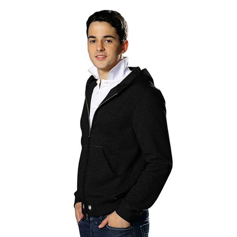 Licht katoenen sweatstof effen – zwart,  image number 5