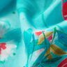 Strandkleding paneel pareo pauwen en bloemen – aquablauw/intens roze,  thumbnail number 3