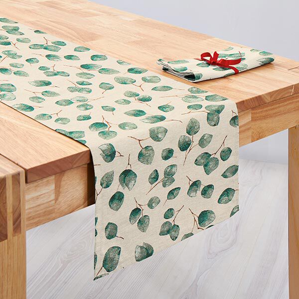 Decostof Gobelin Eucalyptus – lichtbeige/groen, image number 8