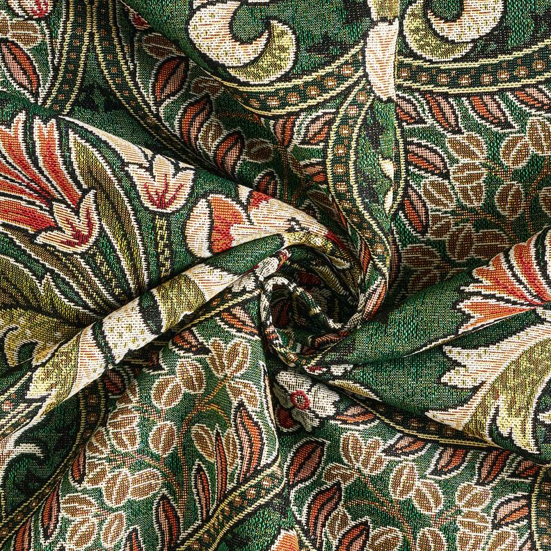 Decostof Gobelin Bloemenornamenten – groen/lichtoranje, image number 3