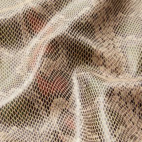 Imitatieleer in slangenlook – beige/donkerolijf, 