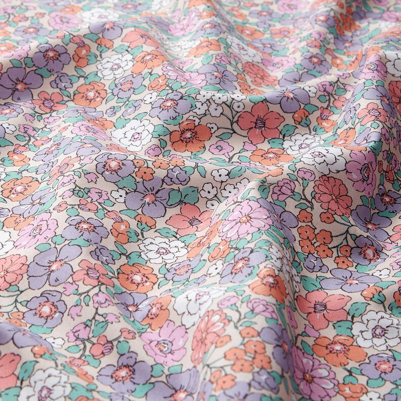 GOTS Katoenpopeline Bloemenweide | Poppy Fabrics – natuur,  image number 2