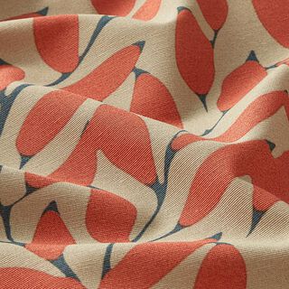 Decostof Canvas Wazige bladeren – anemoon/vuurrood, 