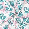 Viscose-linnen-mix Bloemen| Poppy Fabrics – ivoor/turkoois,  thumbnail number 3