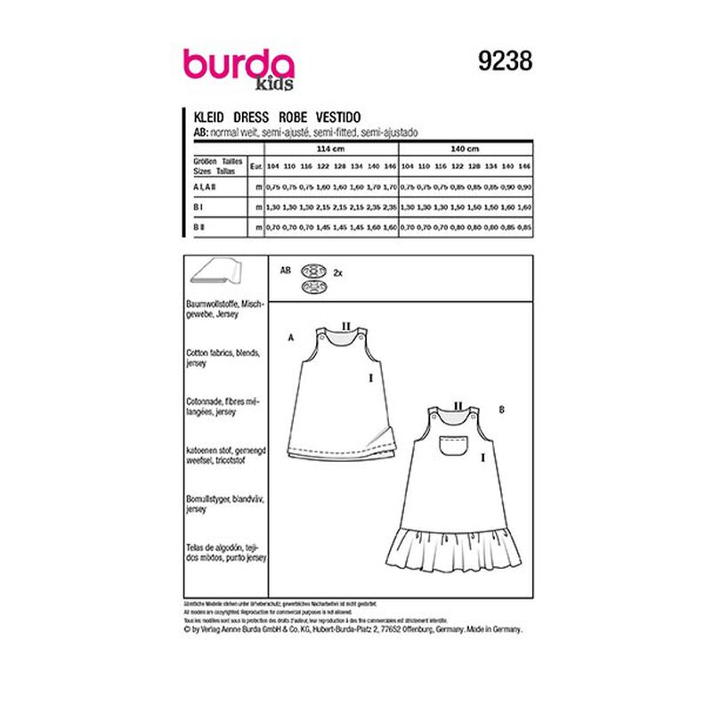 Jurk | Burda 9238 | 104-146,  image number 11