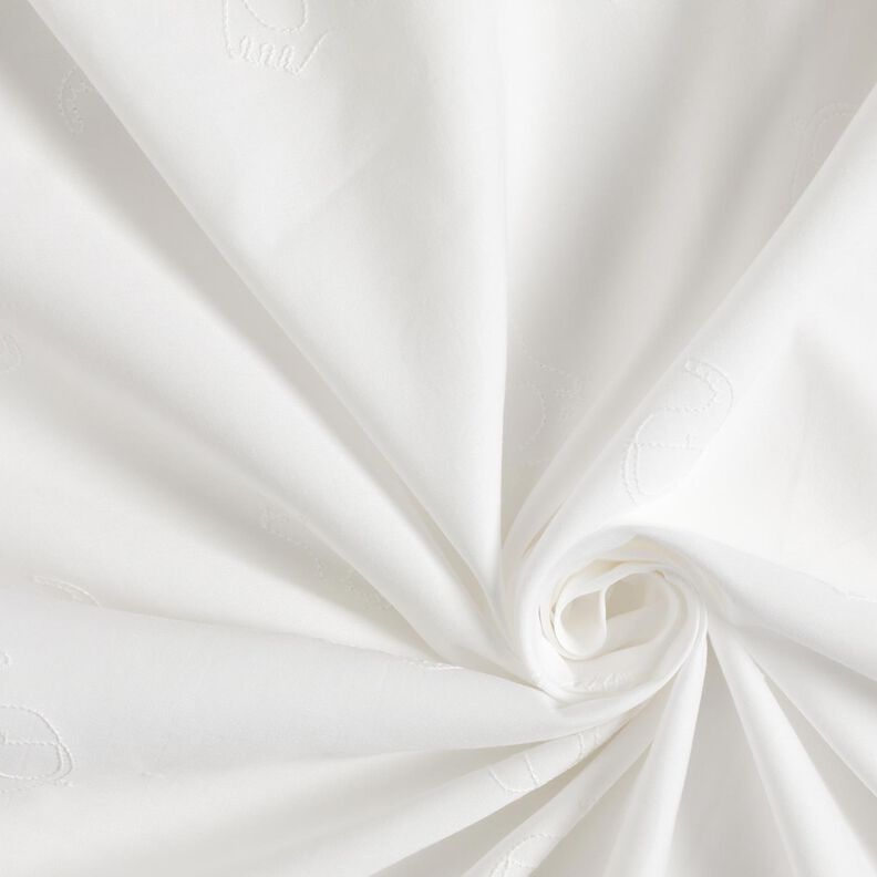 Katoensatijn Olifant borduurwerk – wit,  image number 3