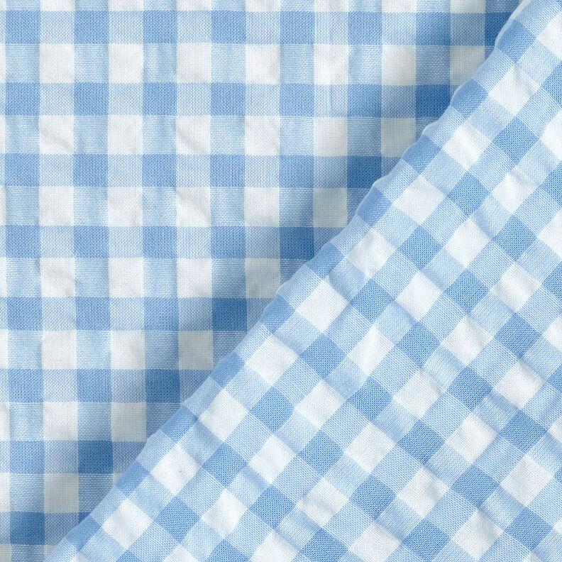 Seersucker grote vuchyruiten – wit/lichtblauw,  image number 4