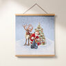 Decoratief stuk Gobelin Kerstman met rendieren – blauw,  thumbnail number 6