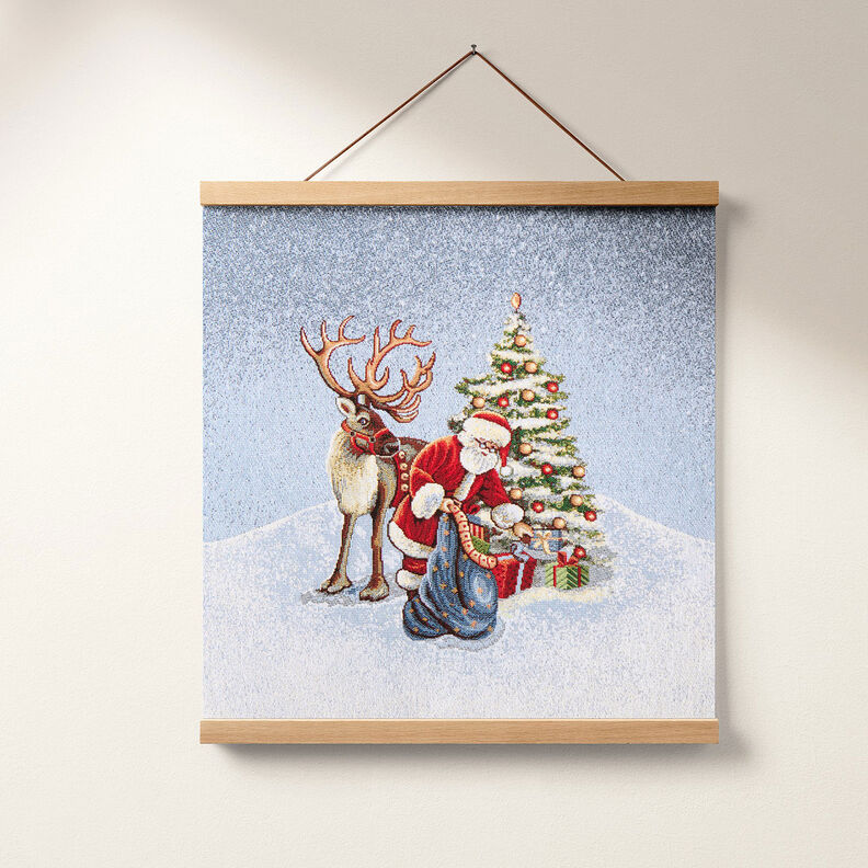 Decoratief stuk Gobelin Kerstman met rendieren – blauw, image number 6