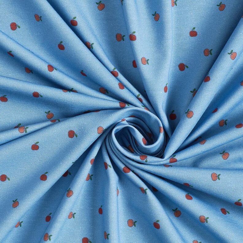 Katoenjersey kleine appels – jeansblauw,  image number 3