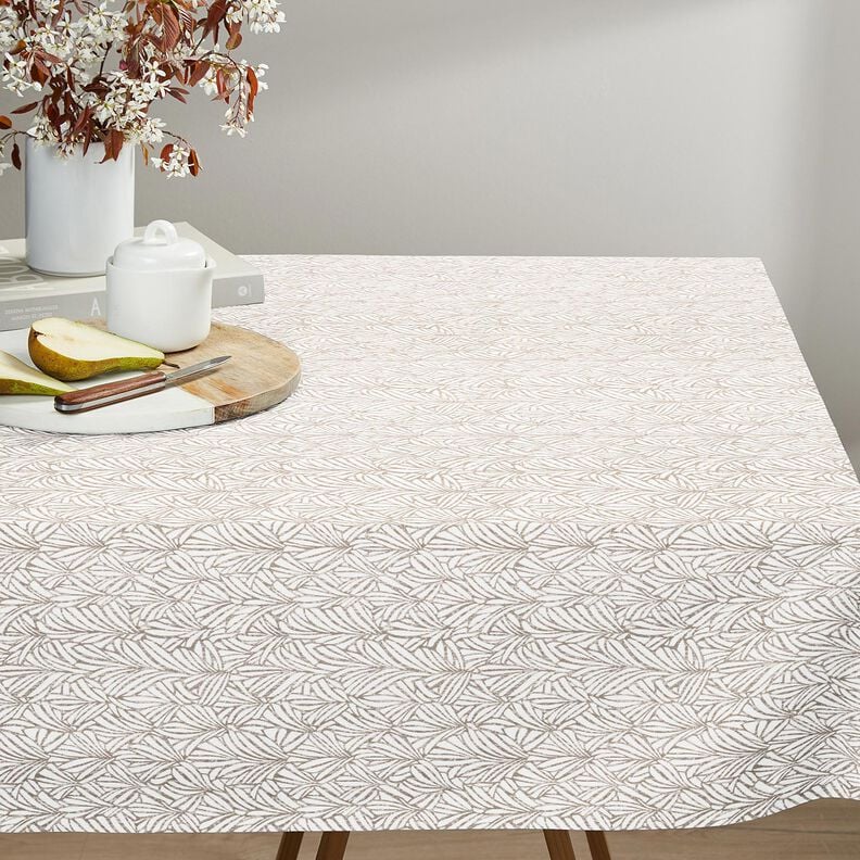 Gecoate katoen Abstracte palmbladeren &ndash; taupe/ivoor,  image number 6