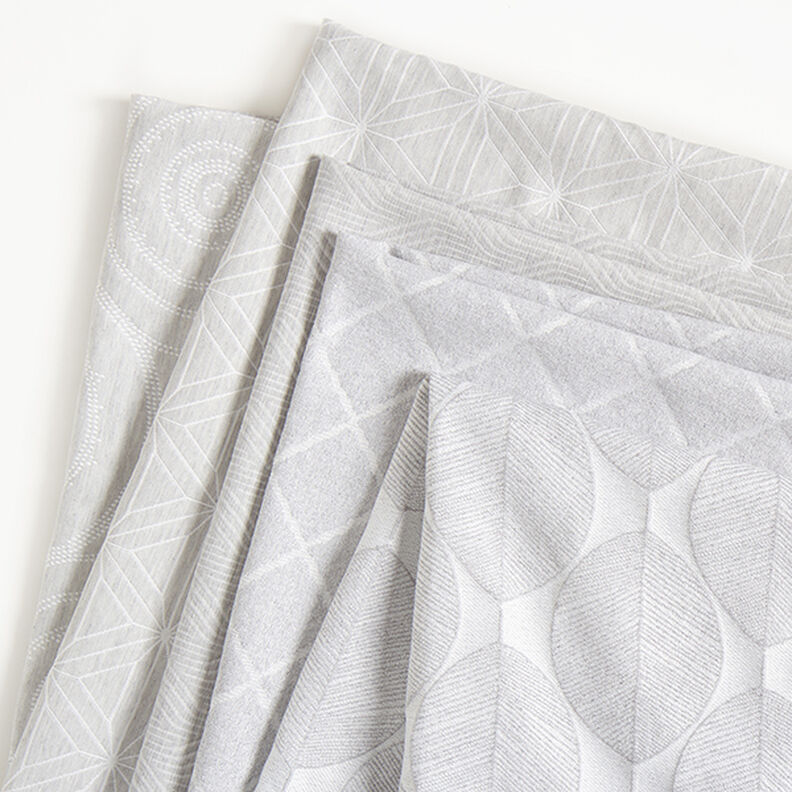 Decostof jacquard golvende lijnen – lichtgrijs,  image number 5