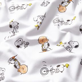Katoenjersey Snoopy en Charlie Brown &ndash; wit, 
