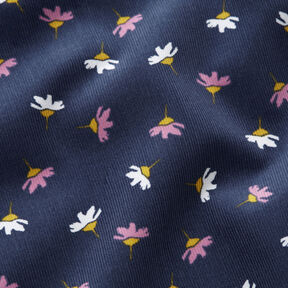 Babyrib kleine bloempjes – marineblauw, 