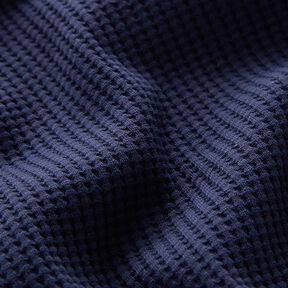 Katoenen wafel jersey effen – marineblauw | Stofrestant 60cm, 