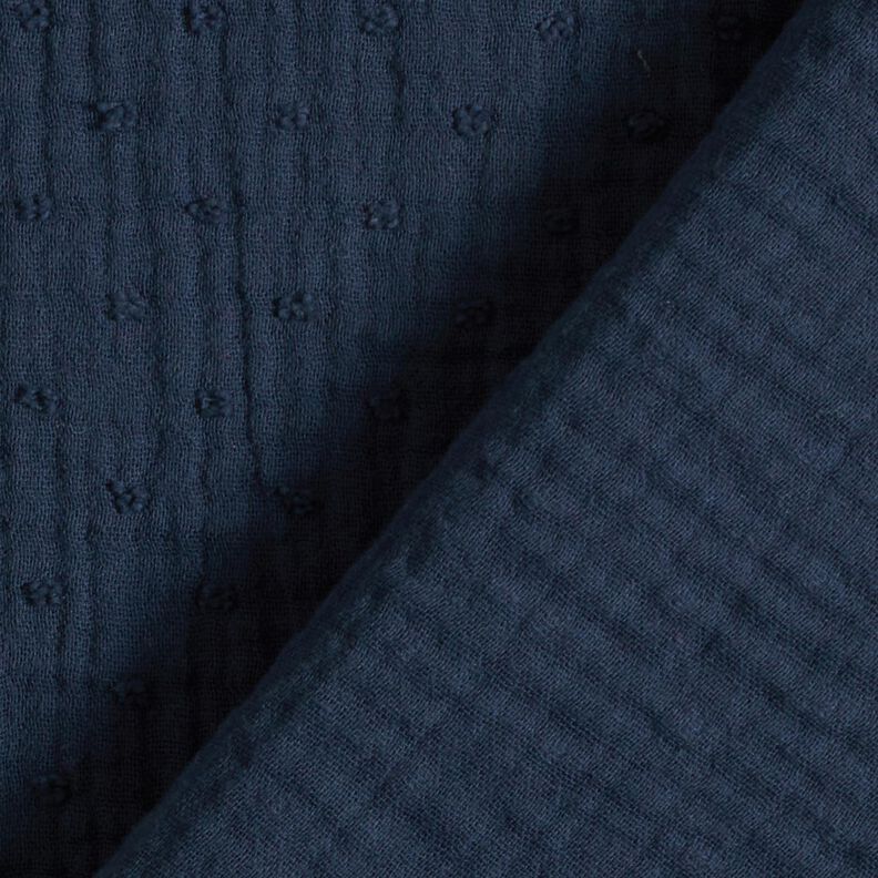 Mousseline/dubbel gehaakte stoffen dobby – marineblauw, image number 4