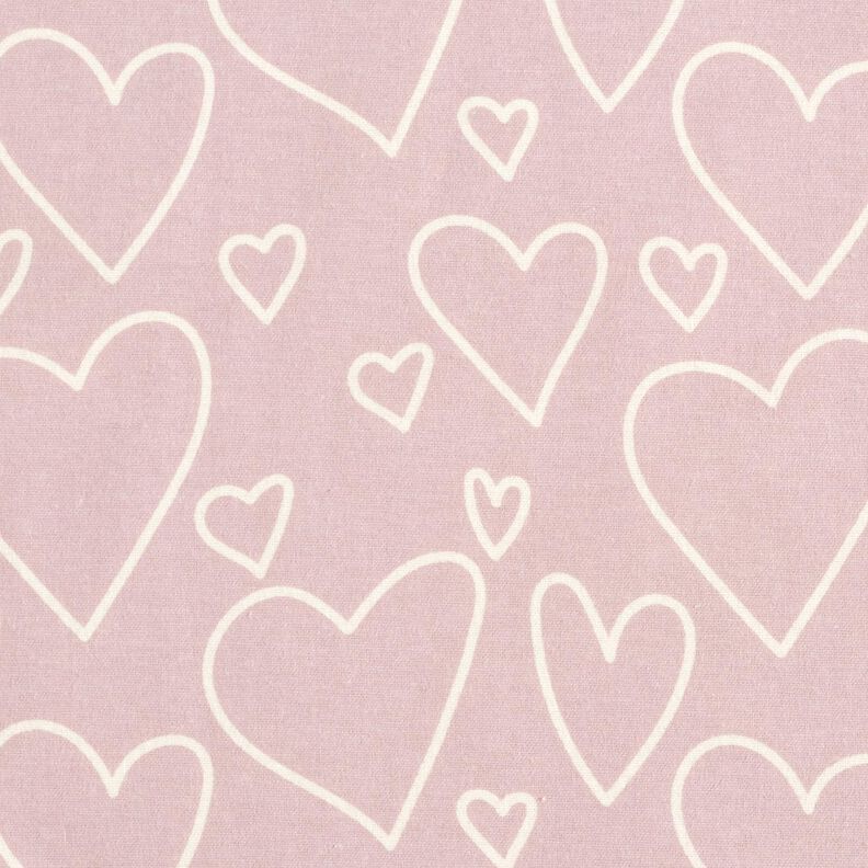 Katoenflanel Herzen &ndash; roze,  image number 1