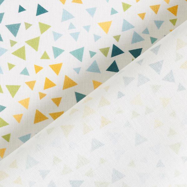 Katoenpopeline kleurrijke driehoeken – wit,  image number 4